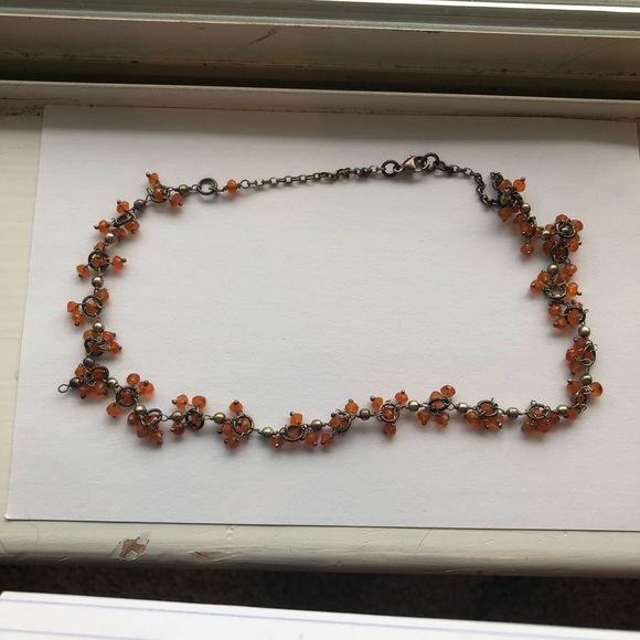 Orange gem beaded necklace - Picture 2 of 2